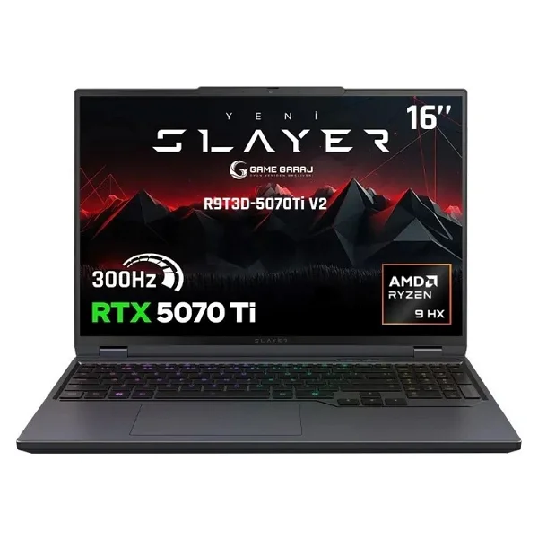 Game Garaj Slayer R9t3d-5070tı V2 C4 AMD Ryzen 9 9955hx3d 32gb RAM 1tb SSD Rtx5070tı 16" 300hz Qhd+ Ips Freedos Gaming Laptop - 1 TB - 32 GB - Görsel 2