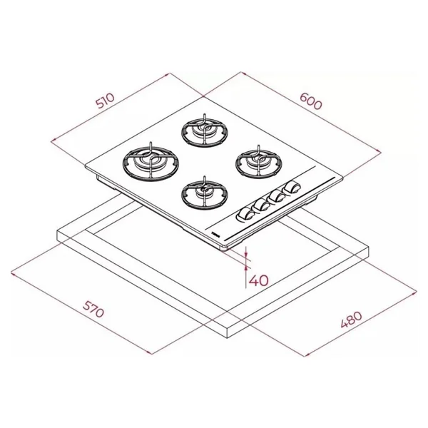 Teka Gbc 64002 Kbc Cam Ankastre Ocak - Görsel 3