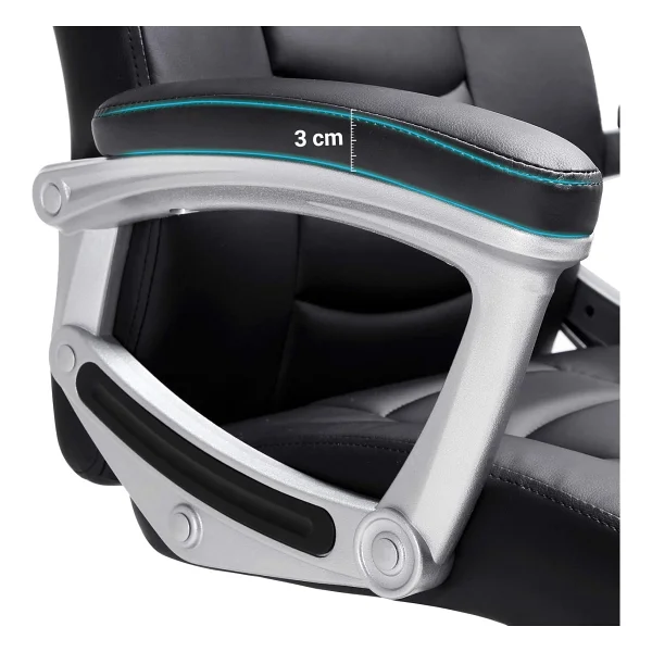Songmics Ergonomik Ofis Koltuğu Yüksekliği Ayarlanabilir Döner Sandalye Sağlam, Dayanıklı, Siyah Obg21b 52x53x122 Cm - Görsel 6