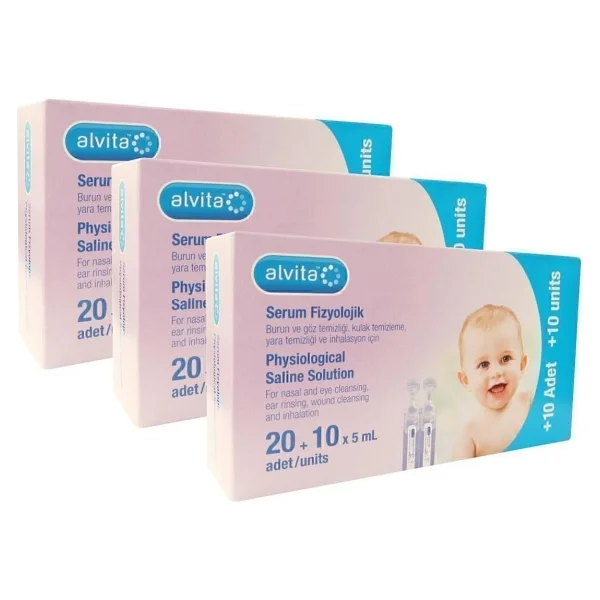 Alvita Serum Fizyolojik, 30 Flakon 5 ml, 3 Kutu - Görsel 2
