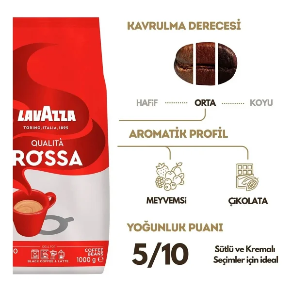 Lavazza Qualita Rossa Çekirdek Kahve 1 Kg - Görsel 2