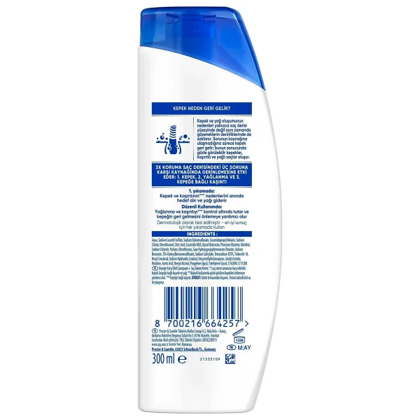 Head & Shoulders Mentol Ferahlığı 2'si 1 Arada 300 Ml Kepek Şampuanı - Görsel 9