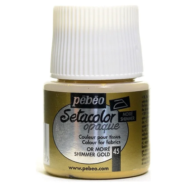 Pebeo Setacolor Opak Kumaş Boyası Metalik 45 Shimmer Gold - Görsel 3