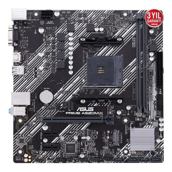 Asus Prime A520m-K AMD Am4 DDR4 Micro Atx Anakart - Görsel 7