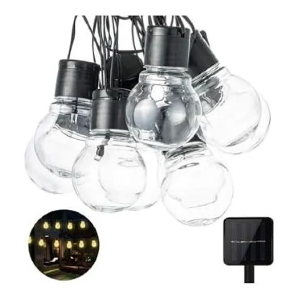 Solar 10led Ampül 8 Mod 3.5mt Güneş Enerjili Dış Bahçe Aydınlatma Dekorasyon Günışığı - Görsel 2