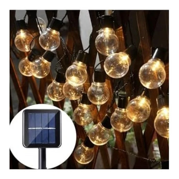 Solar 10led Ampül 8 Mod 3.5mt Güneş Enerjili Dış Bahçe Aydınlatma Dekorasyon Günışığı - Görsel 3