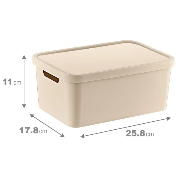 Smartware 4'lü Set Stafi Çok Amaçlı Kapaklı Kutu Latte 4,5 Lt - Latte, Çok Amaçlı Kapaklı Kutu, Ev-Ofis-Depo İçin, Kapaklı Saklama Kutusu - Görsel 2