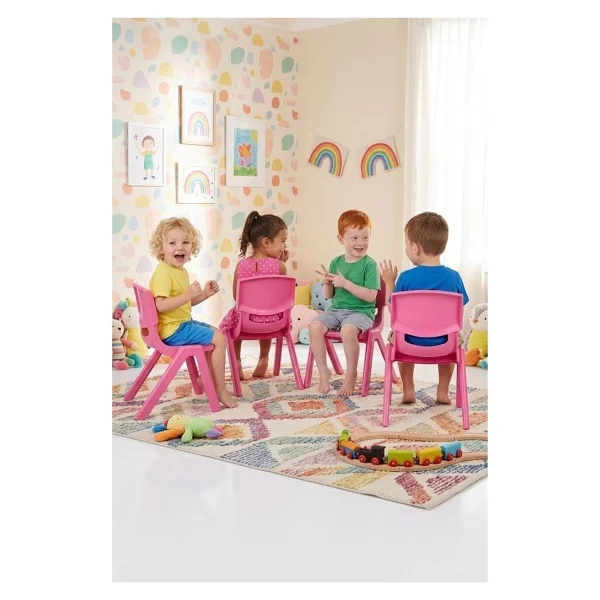 Fiore 4'lü Set Büyük Şirin Çocuk Sandalyesi Pembe - Görsel 3