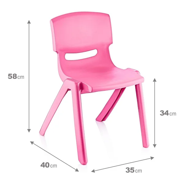 Fiore 4'lü Set Büyük Şirin Çocuk Sandalyesi Pembe - Görsel 2