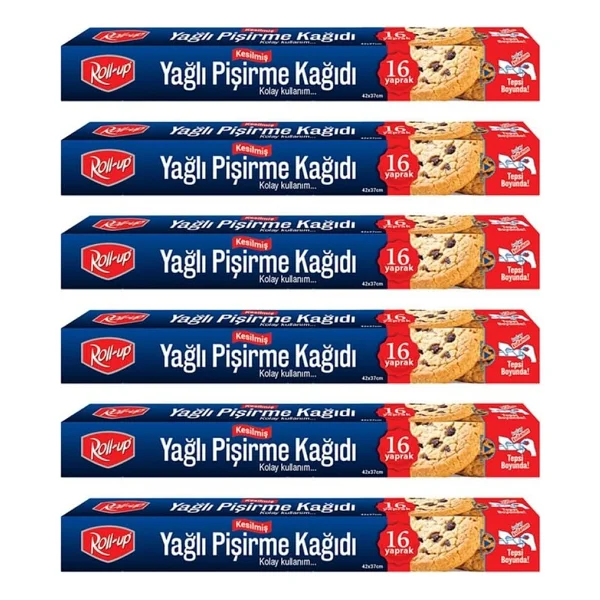Roll-Up Kesilmiş 16 Yaprak 6'lı Paket Yağlı Pişirme Kağıdı - Görsel 3