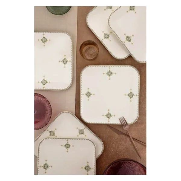 Kütahya Porselen Bone Minas Goblen 25 Cm 6'lı Servis Tabağı - Görsel 2