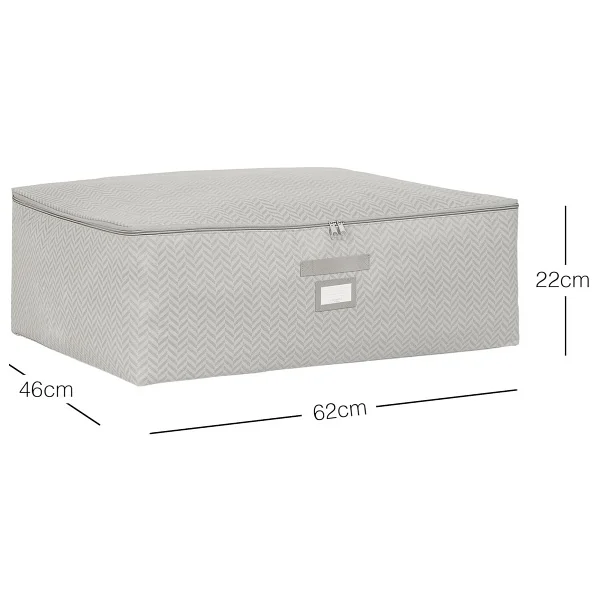 Ocean Home Textile Büyük Boy Gri Balıksırtı Baza Altı Hurç 62 X 46 X 22 Cm - Görsel 3