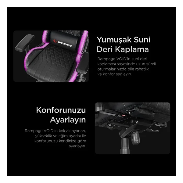 Rampage Kl-R13 Void RGB Oyuncu Koltuğu - Görsel 7