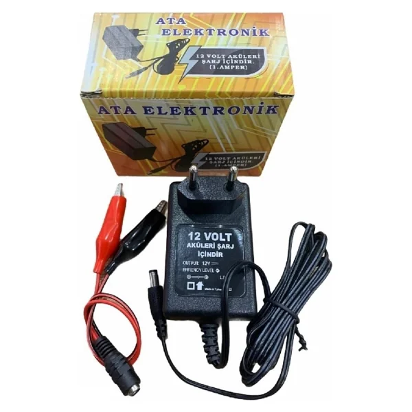 Pilsan Fortune Akülü Araba Uyumlu - 12 Volt Akü Şarj Cihazı Şarz Aleti Adaptör Yerli Üretim 1 Amper - Görsel 2