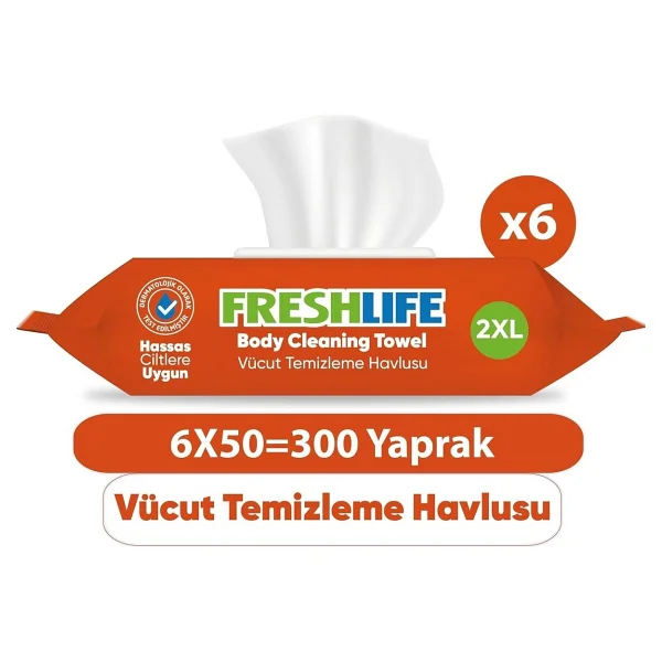 Freshlife Vücut Temizleme Havlusu 6x50 (300 Yaprak) - Görsel 8