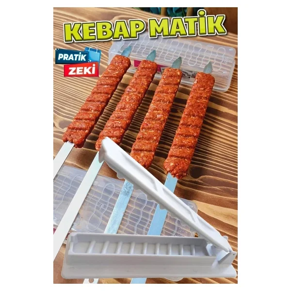 Bev Kitchen Kebapmatik Adana Urfa Kebap Kalıbı Aparatı Pratik Hızlı Kebap Makinesi Kutusu Kebap Matik Kalıp - Görsel 2