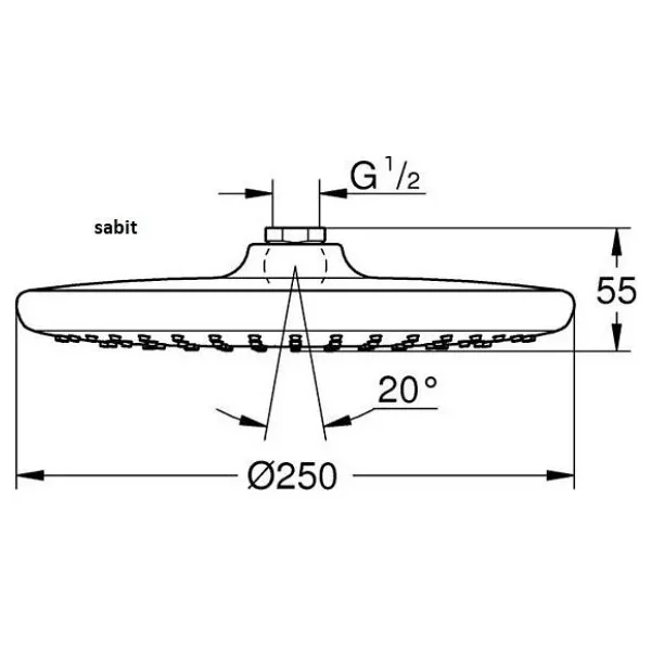 Grohe 26666000 Tempesta 250 Tek Akışlı Tepe Duşu - Görsel 3