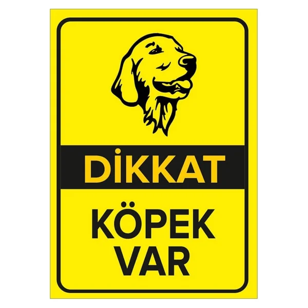 Mıgnatıs Dikkat Köpek Var Levhası Golden Retriever - Sac Malzeme 25x35cm - Görsel 6