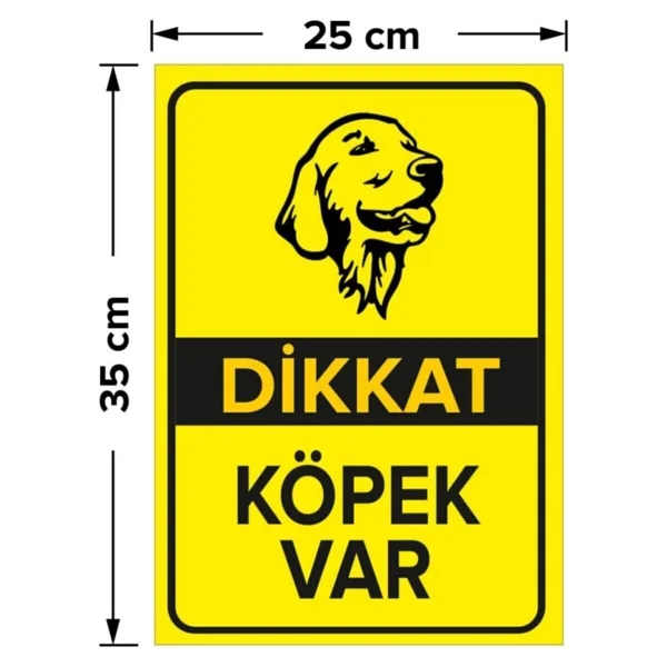 Mıgnatıs Dikkat Köpek Var Levhası Golden Retriever - Sac Malzeme 25x35cm - Görsel 2