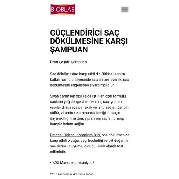 Bioblas Siyah Sarımsaklı 1000 Ml Saç Dökülmesine Karşı Şampuan - Görsel 4