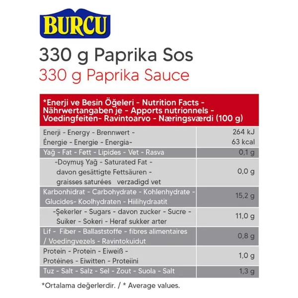Burcu 330 Gr Paprika Sos - Görsel 2
