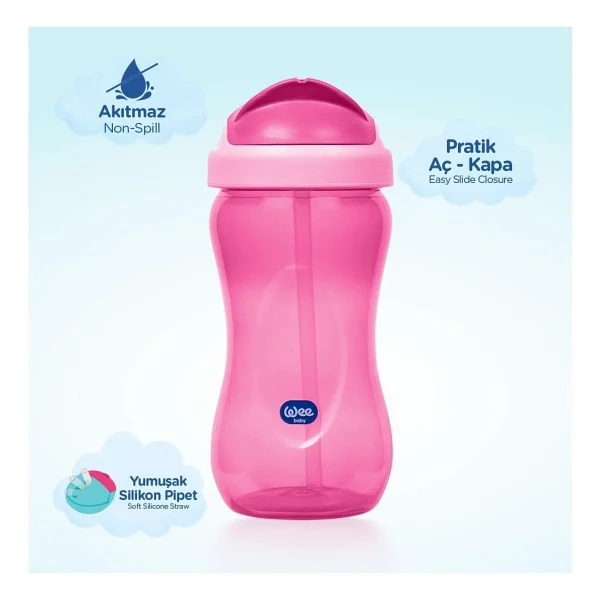 Wee Baby Pipetli Bardak 350 Ml - Pembe - Görsel 3