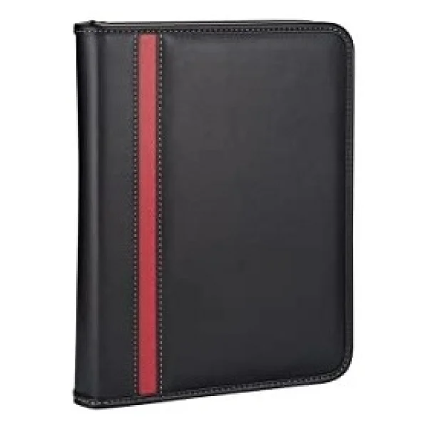 2k 5220 Ajanda Tarihsiz 14x20 Kareli 160 Yaprak Defterli Hesap Makineli Fermuarlı Organizer,Siyah - Görsel 3