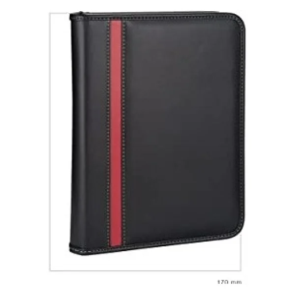 2k 5220 Ajanda Tarihsiz 14x20 Kareli 160 Yaprak Defterli Hesap Makineli Fermuarlı Organizer,Siyah - Görsel 4