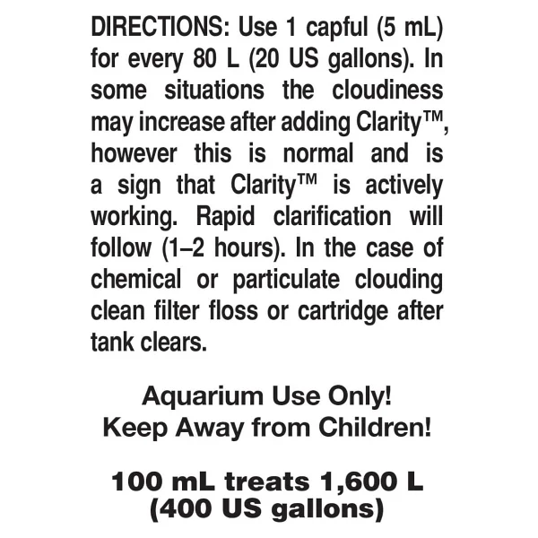 Seachem Clarity 100 Ml Akvaryum Su Berraklaştırıcı - Görsel 2