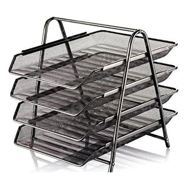 Cassa 8934 4'lü Siyah Metal Evrak Rafı - Görsel 2