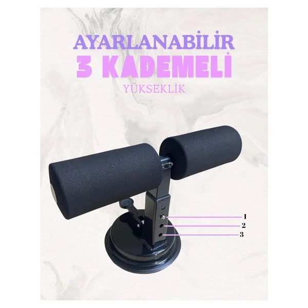 Vantuzlu Mekik Çekme Spor Aleti Metal Karın Egzersizi Evde Spor Egzersiz - Görsel 3