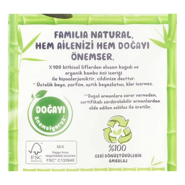 Familia Plus Natural 40'li Paket Tuvalet Kağıdı - Çok Renkli - Görsel 4