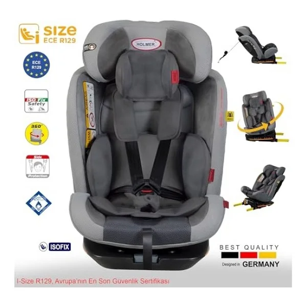 Holmer Kids Maxi Protect Aero 3d (360° Dönebilir) I-Size 0-36kg Oto Koltuğu Isofix/Sps/Sıp/Latch - Görsel 3