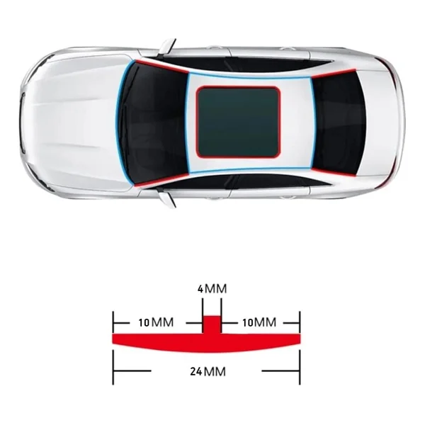 Contacall Üniversal Oto Kenar Fitilleri Ön Arka Cam Ve Sunroof Fitili 5 Metre - Görsel 2