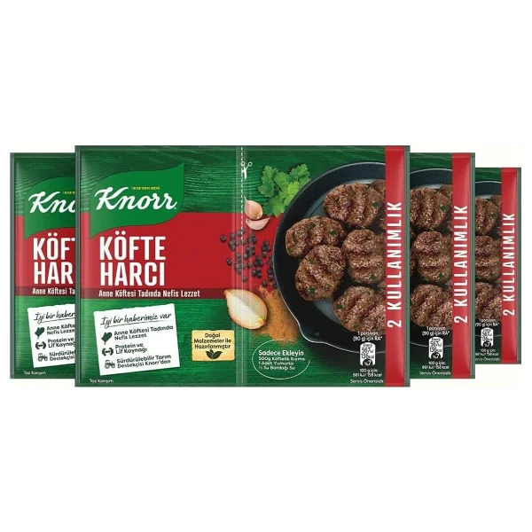 Knorr Köfte Harcı, Geleneksel Köfte Baharatı, 82 Gr, 4 Paket - Görsel 4