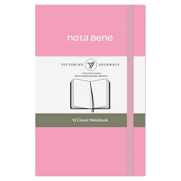 Victoria's Journals Nota Bene Classic Sert Kapak Defter (Pembe, 9x14 Cm) - Görsel 6