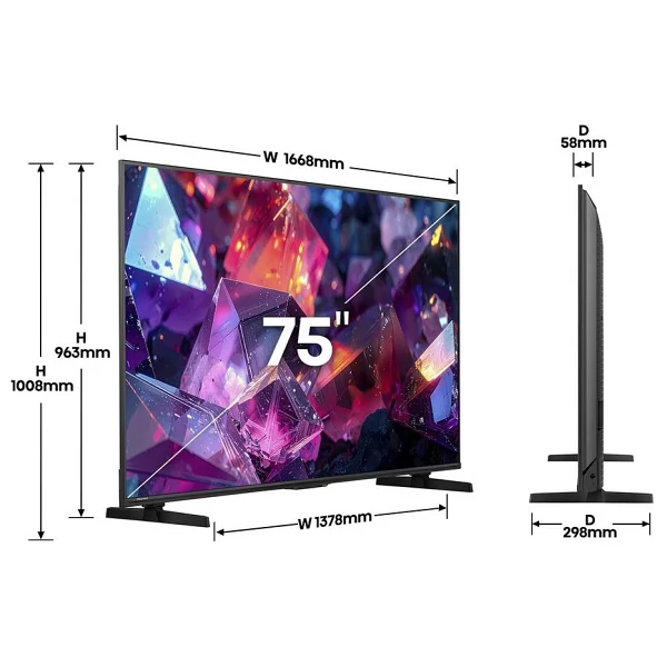 Hisense 75e7s Pro 4K Ultra HD 75" 190 Ekran Uydu Alıcılı Smart QLED TV - Görsel 3