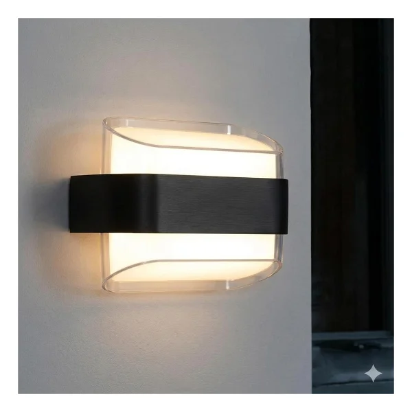 Dekoratif Aydınlatma 12w LED Aplik Cata Gozo Dış Ve İç Mekan Duvar Apliği - 3200k Günışığı, Ip44, Şeffaf Plexiglass Çerçeve, Modern Bahçe Aplik, Veranda, Teras Ve Dış Cephe - Görsel 3