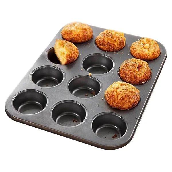Karbon Çelik 12 Li Muffin Cupcake Kek Pişirme Kalıbı Cin800sy - Görsel 6