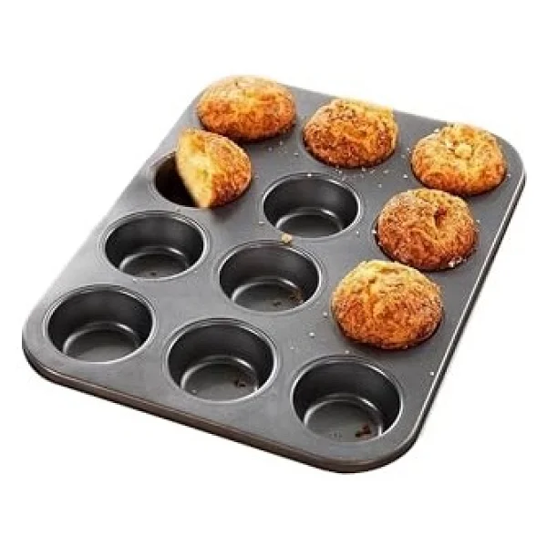 Karbon Çelik 12 Li Muffin Cupcake Kek Pişirme Kalıbı Cin800sy - Görsel 2