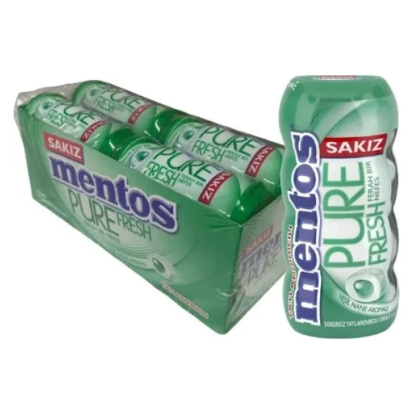 Mentos Pure Fresh Nane Aromalı Şekersiz Draje Sakız 12 Adet X 30 Gr. - Görsel 4