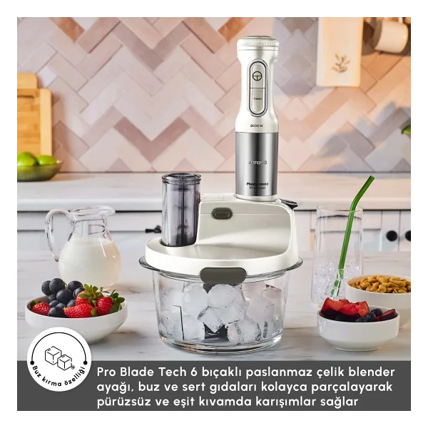 Karaca Mastermaid Prosteel Swiss Cream 2500 W Cam Mutfak Robotu - Görsel 4
