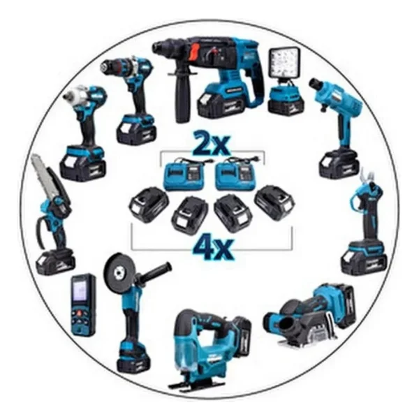 Dawreek 11'li Set Darbeli Akülü Vidalama 350 Nm Tork Ve 4 Akü İle Ergonomik Taşıma Çantası - Görsel 6