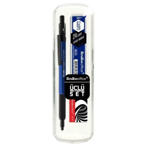 Scrikss Graph-X Saten Gri 0.7 Mm 3'lü Versatil Uçlu Kalem Seti - Görsel 2