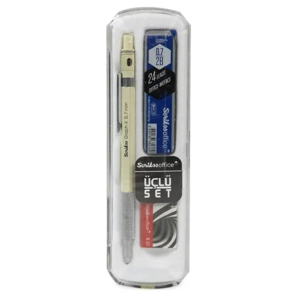 Scrikss Graph-X Saten Gri 0.7 Mm 3'lü Versatil Uçlu Kalem Seti - Görsel 5