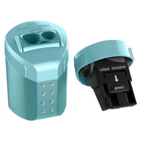 Faber-Castell Faber Castell Roll-On Jumbo Ve Standart Kalem Açar Kalemtıraş Sparkle Mint Turkuaz - Görsel 2