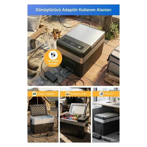 Eva Cool 220v Oto Buzdolabı Dönüştürücü Adaptör Ev Adaptörü - Görsel 4