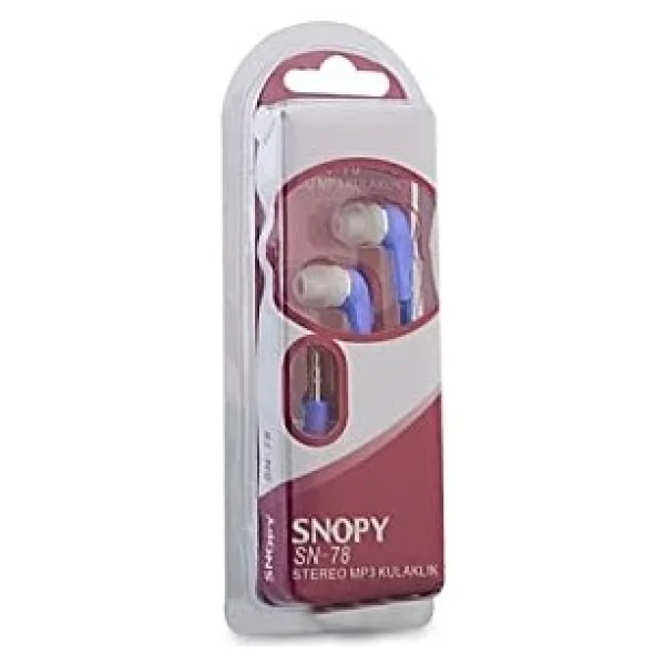 Snopy Sn-78 Mavi Kablolu Kulak İçi Kulaklık - Görsel 2