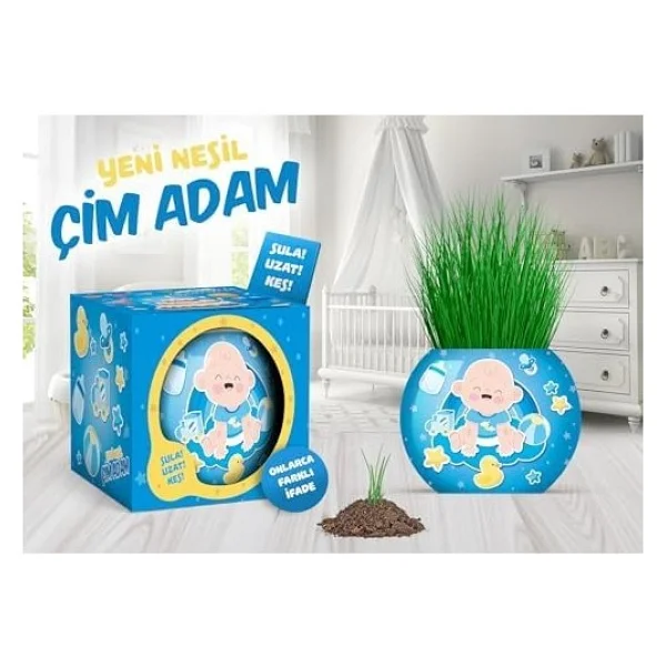 Bebek Temalı Çim Adam 6'lı Set - Çocuklar İçin Eğitici Ve Eğlenceli Bitki Yetiştirme Kiti - Görsel 4