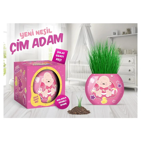Bebek Temalı Çim Adam 6'lı Set - Çocuklar İçin Eğitici Ve Eğlenceli Bitki Yetiştirme Kiti - Görsel 3